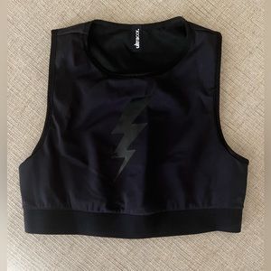 ultracor black lightning bolt sports bra / crop tank